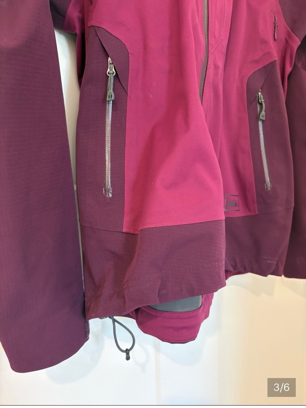 REI Two-Tone Plum Hooded Jacket - Water Resistant Outdoor Shell, Women’s M - Picture 10 of 10